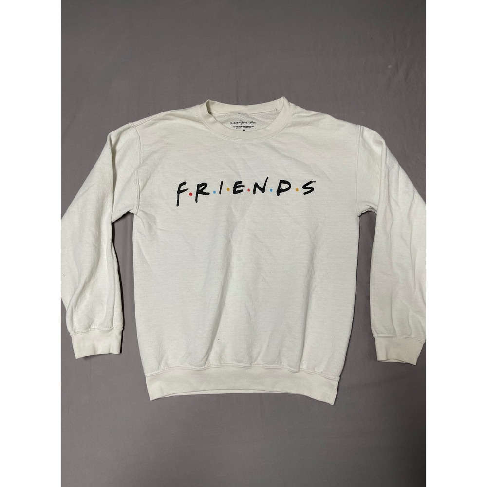 Love Tribe Friends TV Show Graphic Sweatshirt Cream White Small Pullover